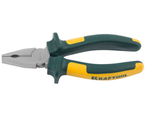 Плоскогубцы KRAFTOOL"KRAFT-MAX"комб,Cr-Mo,маслобензост двухкомп рукоятки,шарнирное соединение с повы