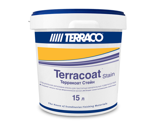 Покрытие цветное защитное на акриловой основ Terracoat Stain для текстурных штукатурок 3,5 л. Terraco
