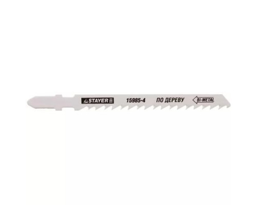 Полотна STAYER "PROFI" для эл/лобзика, Bi-Metall,  по дереву, ДВП, ДСП, EU-хвост., шаг 4мм, 74мм, 3ш