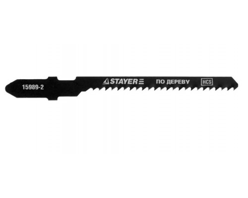 Полотна STAYER "PROFI" для эл/лобзика, HCS, по дереву, ДСП, фигур. рез, EU-хвост., шаг 2мм, 50мм, 2шт 