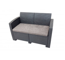 Диван двухместный b:rattan Arizona, антрацит (2-х местная подушка)