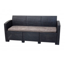 Диван трехместный b:rattan Arizona, антрацит (3-х местная подушка)