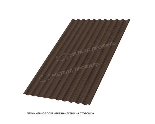 Профлист С-21-A 1000 мм. Металл Профиль ECOSTEEL_MA_Д МореныйДуб 0,5 мм.