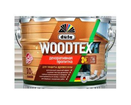 Пропитка декоративная для защиты древесины алкидная Woodtex рябина 10 л., Dufa
