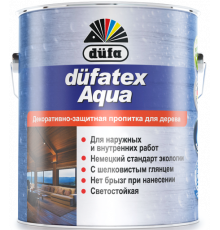 Пропитка декоративная для защиты древесины Dufa Dufatex-Aqua шелковисто-глянцевая белая 5 л.
