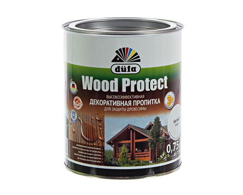 Пропитка декоративная для защиты древесины Dufa Wood Protect бесцветная 9 л.