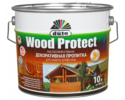 Пропитка декоративная для защиты древесины Dufa Wood Protect тик 10 л.