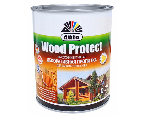 Пропитка декоративная для защиты древесины Dufa Wood Protect тик 10 л.