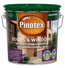 Пропитка декоративная для защиты древесины на водной основе Pinotex Doors&Windows база под колеровку CLR 2,7л.