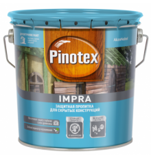 Пропитка декоративная для защиты древесины на водной основе Pinotex Impra зеленый 9 л.