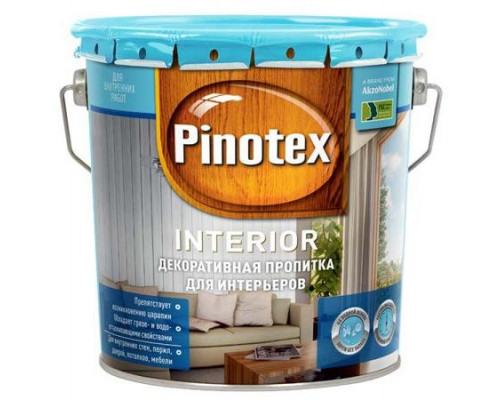 Пропитка декоративная для защиты древесины на водной основе Pinotex Interior бесцветная 2,7 л.