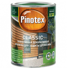 Пропитка декоративная для защиты древесины Pinotex Classic полуматовая сосна 1 л.