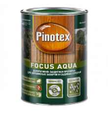 Пропитка декоративная для защиты древесины Pinotex Focus Aqua красное дерево 2,5 л.