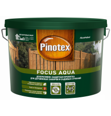 Пропитка декоративная для защиты древесины Pinotex Focus Aqua орех 9 л.