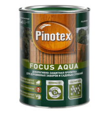 Пропитка декоративная для защиты древесины Pinotex Focus Aqua рябина 0,75 л.