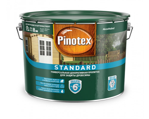 Пропитка декоративная для защиты древесины Pinotex Standard красное дерево 9 л.
