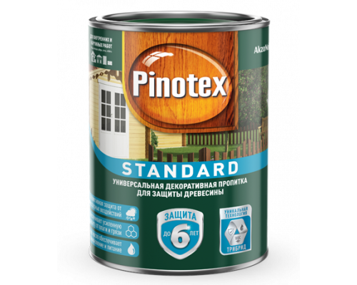 Пропитка декоративная для защиты древесины Pinotex Standard ореховое дерево 0,9 л.