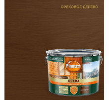 Пропитка декоративная для защиты древесины Pinotex Ultra AWB полуглянцевая красное дерево 9 л.