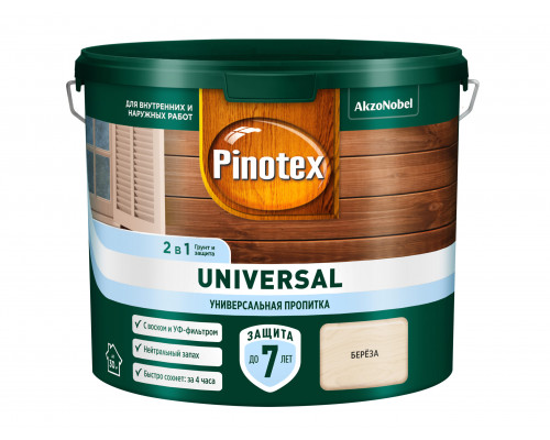 Пропитка декоративная для защиты древесины Pinotex Universal полуматовая Береза 2,5 л.