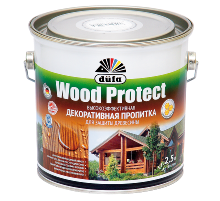 Пропитка декоративная для защиты древесины Wood Protect орех 2,5 л., Dufa