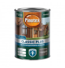 Пропитка декоративная по дереву Pinotex Classic Plus 3 в 1 полуматовый скандинавский серый 0,9 л.