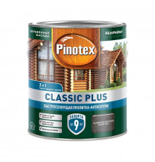 Пропитка декоративная по дереву Pinotex Classic Plus 3 в 1 полуматовый скандинавский серый 2,5 л.