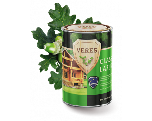 Пропитка декоративно-защитная для древесины полуматовая Veres Classic lazura № 9 палисандр 0,9 л.