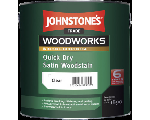 QUICK DRY SATIN WOODSTAIN WALNUT (Эбеновое дерево) Защитный состав для древесины матовый 0,75 л JOHNSTONE`S