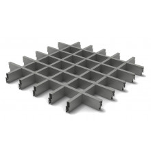 Рейка Грильято-Е/Grigliato-E "мама" 100x100 h40 b10 A906RUS05 металлик матовый L=0.60 (алюм.). Албес