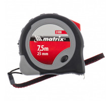 Рулетка Continuous fixation, 7,5 м х 25 мм, двухкомпонентный корпус, плавная фиксация Matrix