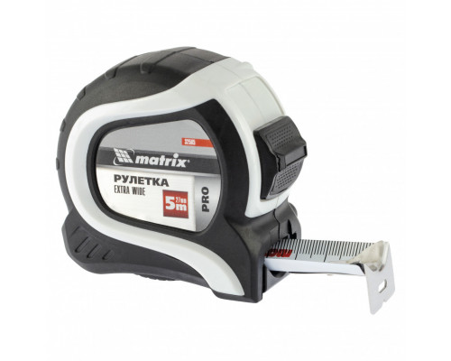 Рулетка Extra Wide, 5 м x 27 мм, двухкомпонентный корпус, Pro Matrix