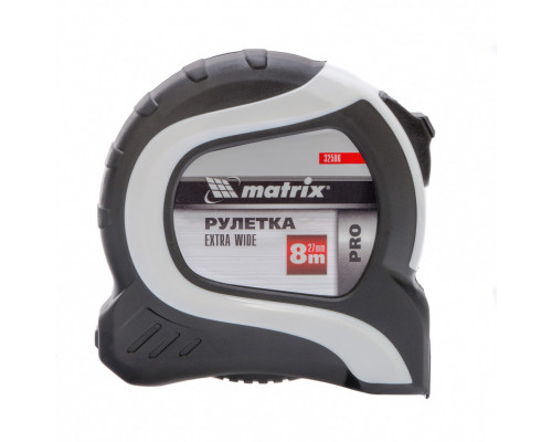 Рулетка Extra Wide, 8 м x 27 мм, двухкомпонентный корпус, Pro Matrix