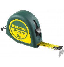 Рулетка KRAFTOOL GRAND, обрезиненный пластиковый корпус, 5м. х 19мм.
