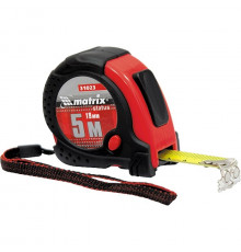 Рулетка Status Magnet fixation, 5 м х 25 мм, обрезиненный корпус, зацеп с магнитом Matrix