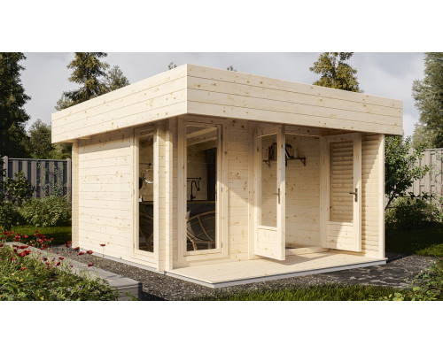 Садовый дом №10 куб из мини-бруса Технониколь Комфорт 3,5 х 3,5 м. 10,4 м2