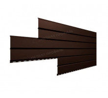 Сайдинг металлический Металл Профиль Lбрус-15 х 240 мм. Valori-20-0,5 мм. Dark Brown