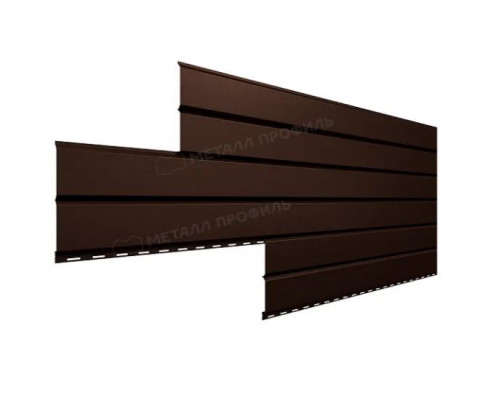 Сайдинг металлический Металл Профиль Lбрус-15 х 240 мм. Valori-20-0,5 мм. Dark Brown