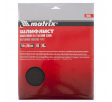 Шлифлист на бумажной основе, P 80, 230 х 280 мм, 10 шт, водостойкий Matrix