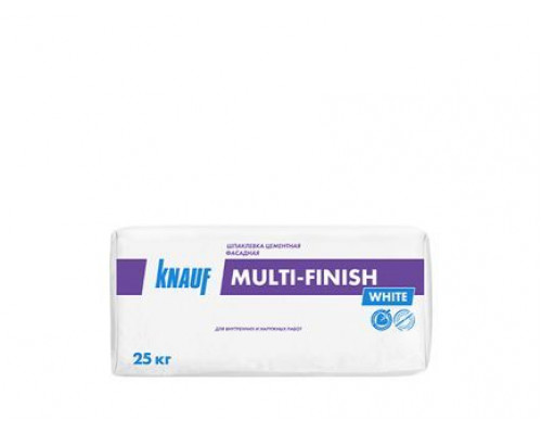 Шпаклевка цементная фасадная Knauf Multi-finish / Кнауф Мульти-Финиш белый 25 кг. (36шт/под)