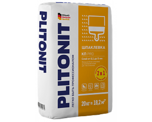Шпаклёвка финишная на полимерной основе Plitonit КП PRO 20 кг.