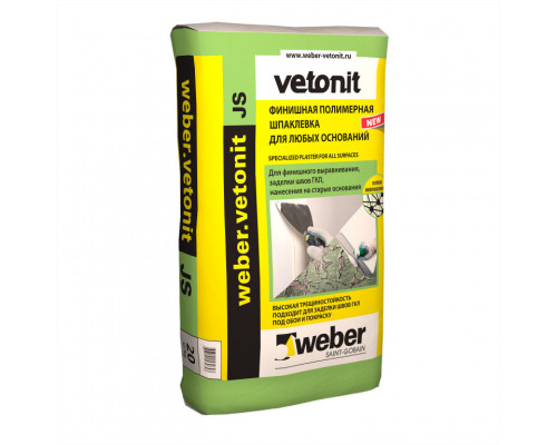 Шпаклевка полимерная финишная Weber.Vetonit JS / Вебер.Ветонит JS 20кг.