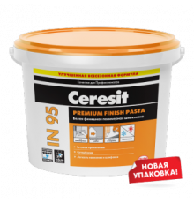 Шпаклевка полимерная готовая Ceresit IN 95 Premium finish Pasta белая 25 кг.