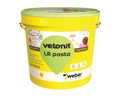 Шпаклевка суперфинишная под окраску и обои Weber.Vetonit LR Pasta / Вебер.Ветонит ЛР Паста 20кг.