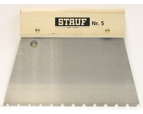 Шпатель зубчатый для нанесения паркетного клея Stauf №5