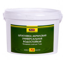 Шпатлевка акриловая универсальная Аквест-72 Мастер водостойкая 3 кг.