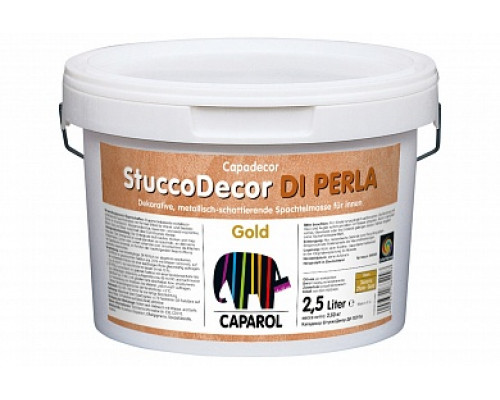 Шпатлевка декоративная с металлическим оттенком Capadecor StuccoDecor Di Perla Gold 2,5л. Caparol