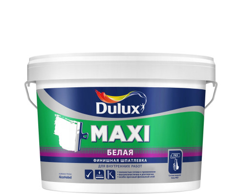 Шпатлевка для внутренних работ Dulux Maxi мелкозернистая финишная 10 л.
