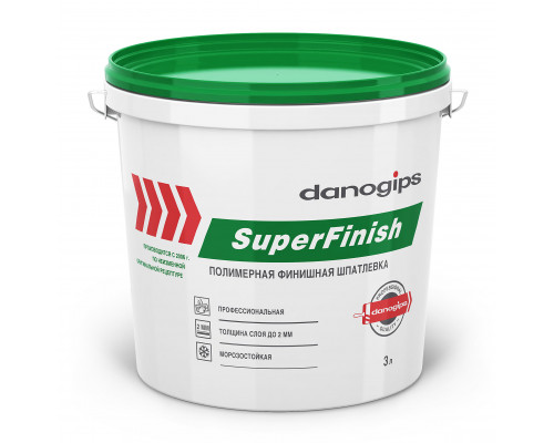 Шпатлевка для внутренних работ полимерная Danogips SuperFinish 3 л./ 5 кг. Шитрок