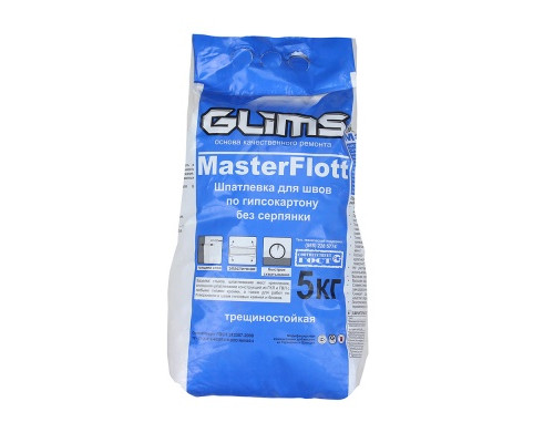 Шпатлевка гипсовая для швов GLIMS MasterFlott белая 5 кг.