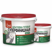 Шпатлевка готовая полимерная "Суперфинишная" белый 7 кг. Старатели